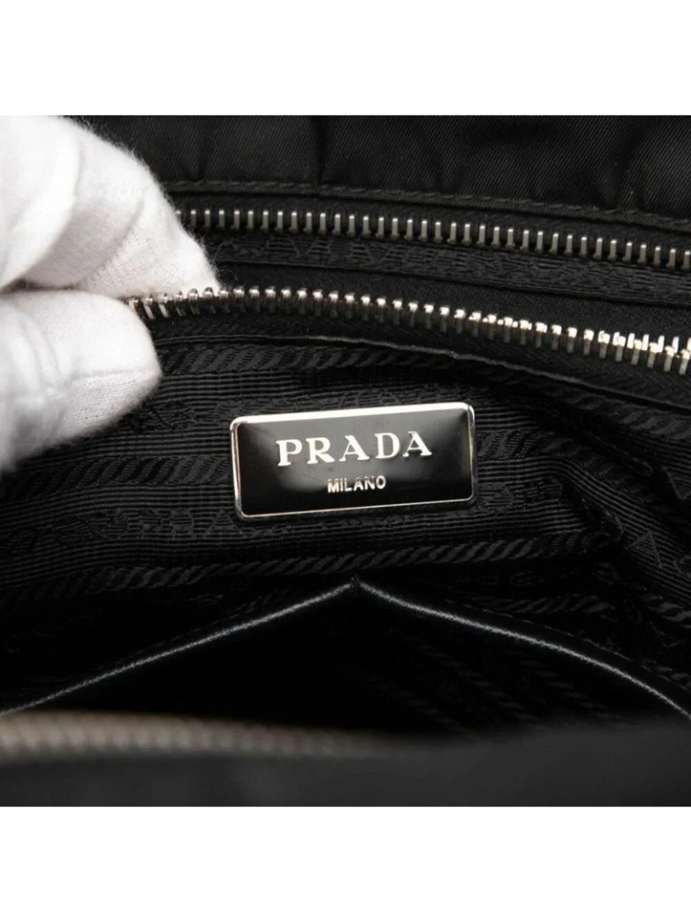 ★SOLD★ Prada Triangle Logo Mother's 2-Way Shoulder Bag Black Nylon - Picture 5 of 5